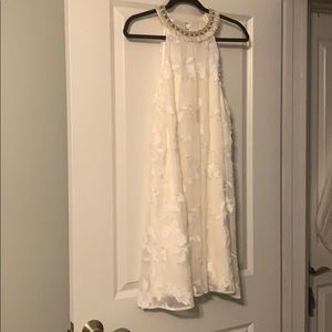 Badgley Mischka white trapeze dress size 10